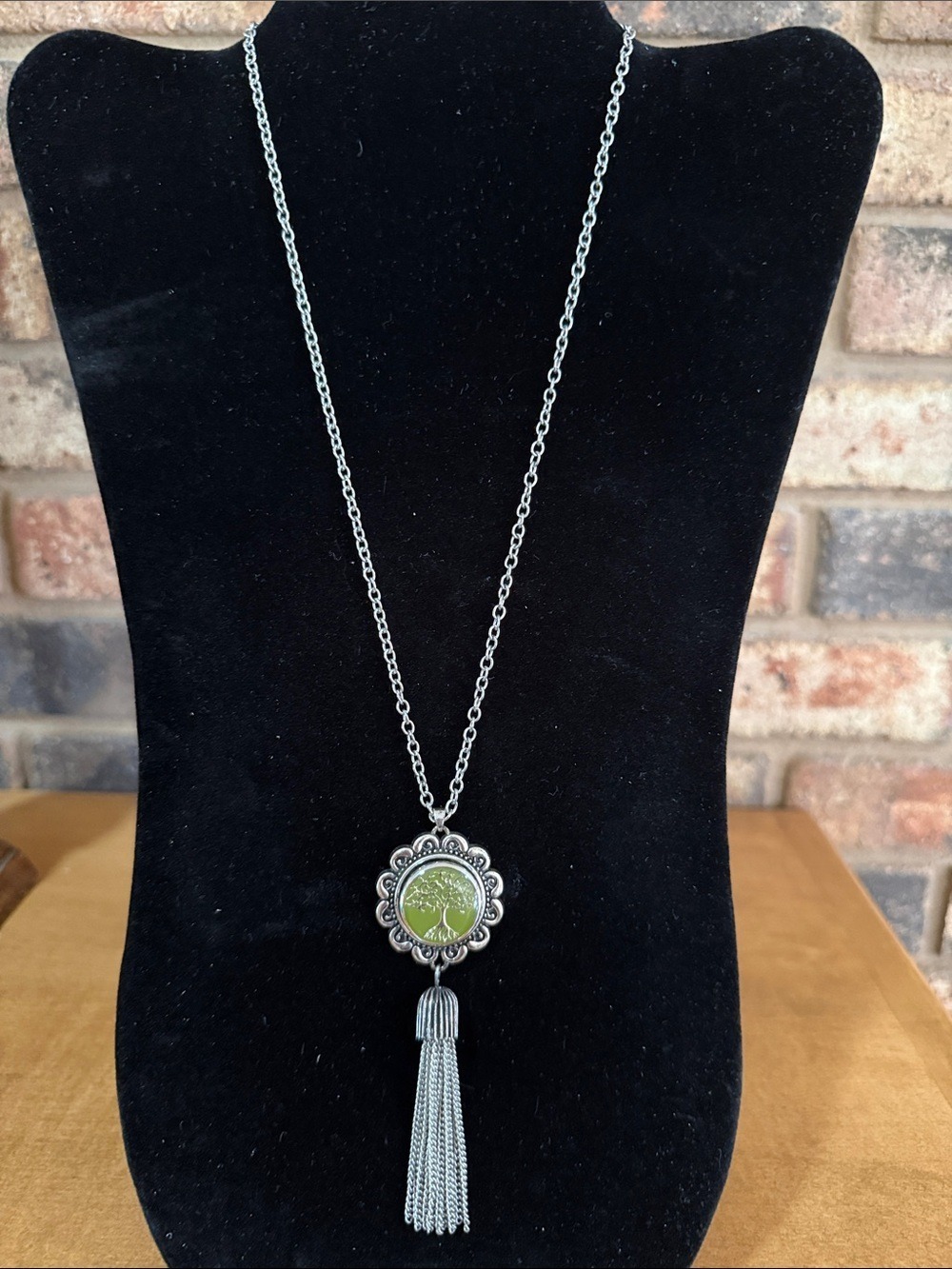 Ganz Jewel Lala snap jewelry necklace with floral tassel pendant